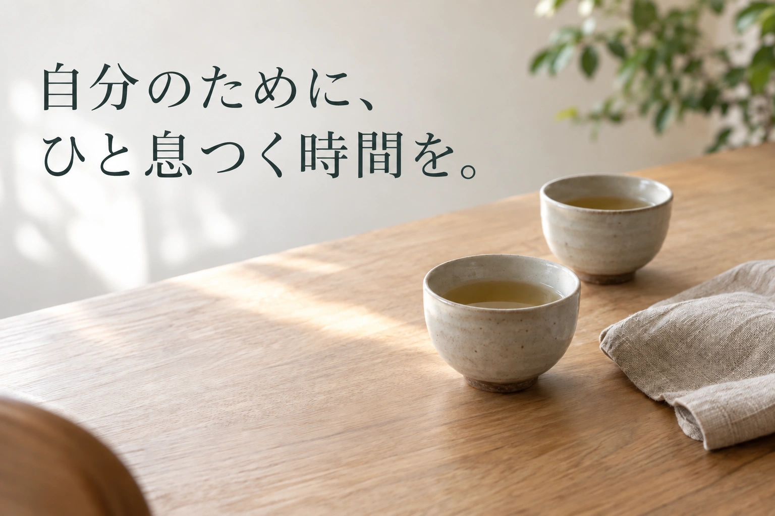 自分のために、ひと息つく時間を。